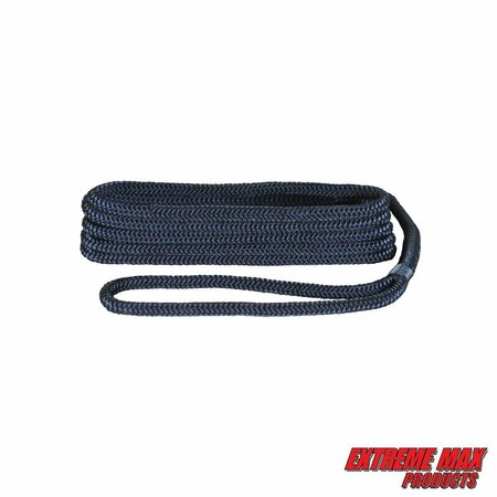 Extreme Max Extreme Max 3006.2954 BoatTector Double Braid Nylon Dock Line - 1/2" x 20', Navy 3006.2954